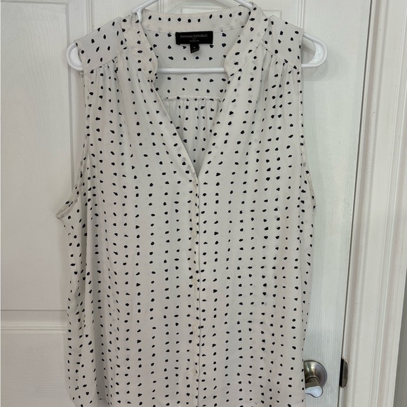 Banana Republic Tops - Banana Republic Black and White Polka Dot Sleeveless Blouse
